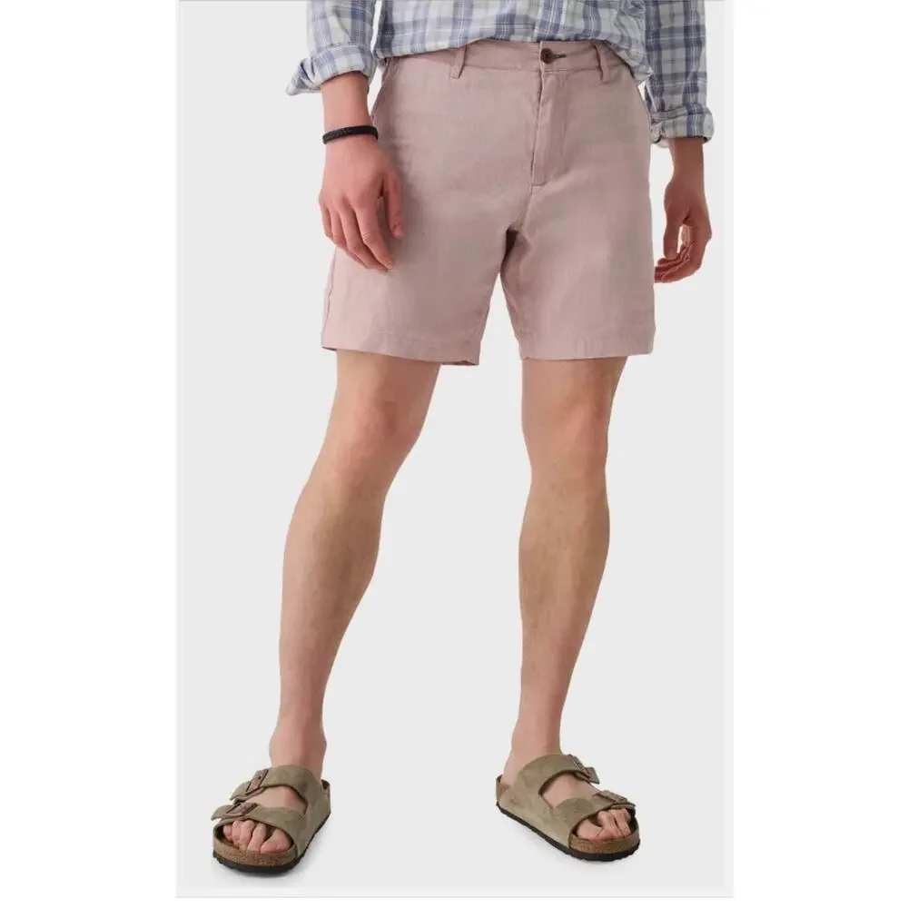 FAHERTY Men’s Tradewinds Shorts 7.5” Inseam Linen Blend-Maui Mauve Size 33 NWT